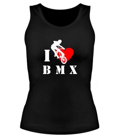 Женская майка борцовка I love BMX