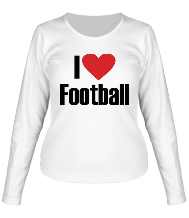 Женская футболка длинный рукав I love football