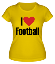 Женская футболка I love football фото