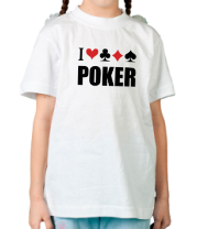Детская футболка I love poker фото