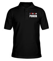 Мужская футболка поло I love poker