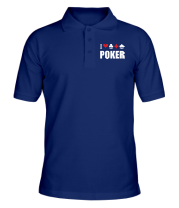 Мужская футболка поло I love poker фото