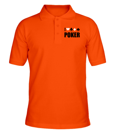 Мужская футболка поло I love poker