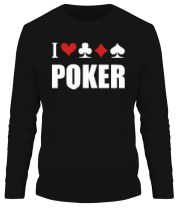 Мужская футболка длинный рукав I love poker фото