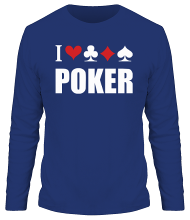 Мужская футболка длинный рукав I love poker