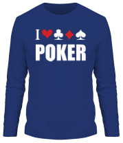 Мужская футболка длинный рукав I love poker фото
