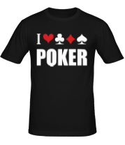 Мужская футболка I love poker фото