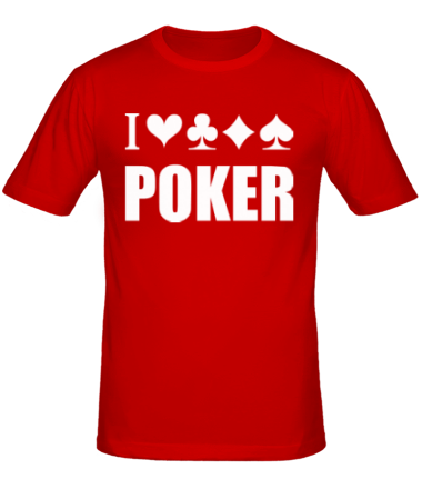 Мужская футболка I love poker