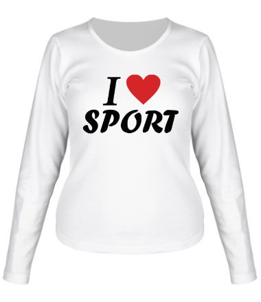 Женская футболка длинный рукав I love sport