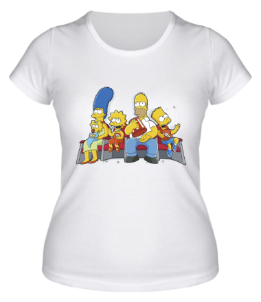 Женская футболка Симпсоны в кинотеатре