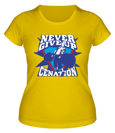 Женская футболка Never give up. Cenation