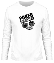 Мужская футболка длинный рукав Poker addict