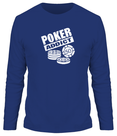 Мужская футболка длинный рукав Poker addict