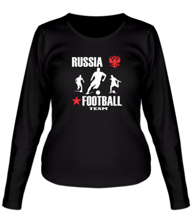 Женская футболка длинный рукав Russia football team