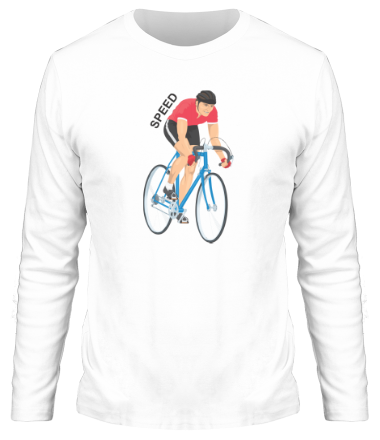 Мужская футболка длинный рукав Велосипедист
