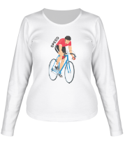 Женская футболка длинный рукав Велосипедист фото