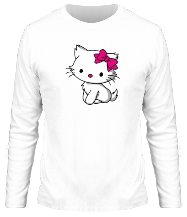 Мужская футболка длинный рукав Kitty-котенок