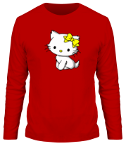Мужская футболка длинный рукав Kitty-котенок