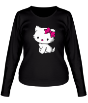 Женская футболка длинный рукав Kitty-котенок