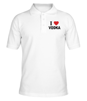 Мужская футболка поло I love vodka фото