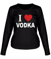 Женская футболка длинный рукав I love vodka фото