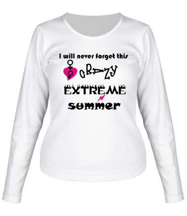 Женская футболка длинный рукав I will never forget this crazy extreme summer