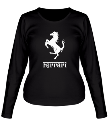 Женская футболка длинный рукав Ferrari (феррари)