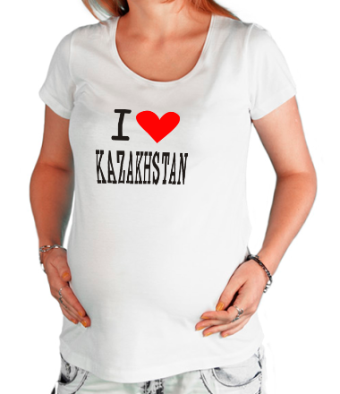 Футболка для беременных I love Kazakhstan