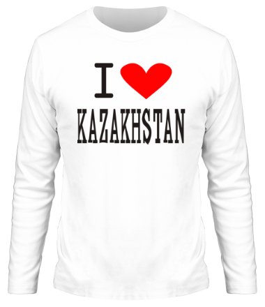 Мужская футболка длинный рукав I love Kazakhstan