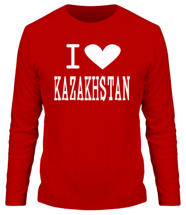Мужская футболка длинный рукав I love Kazakhstan