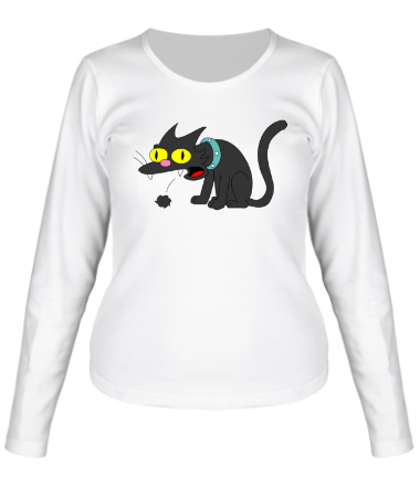 Женская футболка длинный рукав Кошка Симпсонов