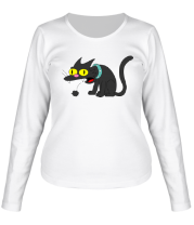 Женская футболка длинный рукав Кошка Симпсонов фото