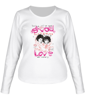 Женская футболка длинный рукав Love фото