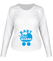 Женская футболка длинный рукав Baby on board фото