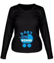 Женская футболка длинный рукав Baby on board фото