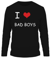 Мужская футболка длинный рукав I love bad boys фото