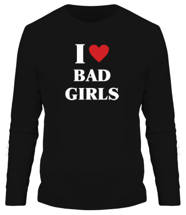Мужская футболка длинный рукав I love bad girls