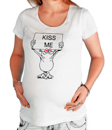 Футболка для беременных Kiss me