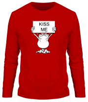 Мужская футболка длинный рукав Kiss me фото