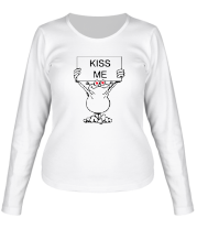 Женская футболка длинный рукав Kiss me фото