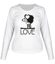 Женская футболка длинный рукав Love фото