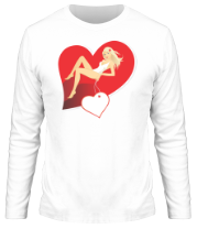 Мужская футболка длинный рукав Девушка с сердцем фото