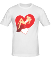 Мужская футболка Девушка с сердцем фото