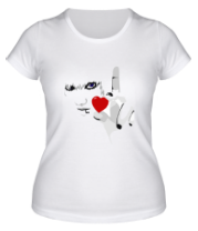 Женская футболка Девушка с сердцем фото