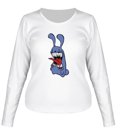 Женская футболка длинный рукав Злой заяц