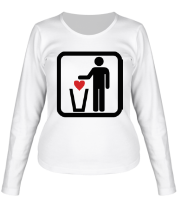 Женская футболка длинный рукав Любовь в урну фото