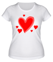 Женская футболка Сердечки фото