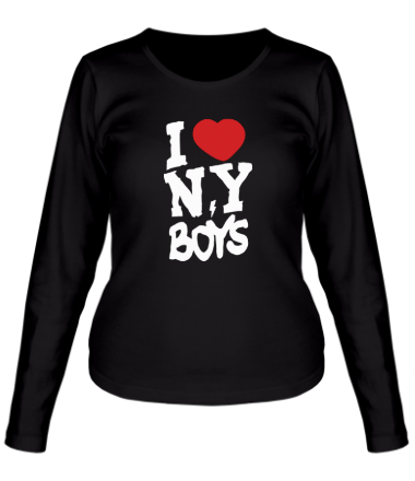 Женская футболка длинный рукав I love New York Boys
