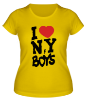 Женская футболка I love New York Boys фото
