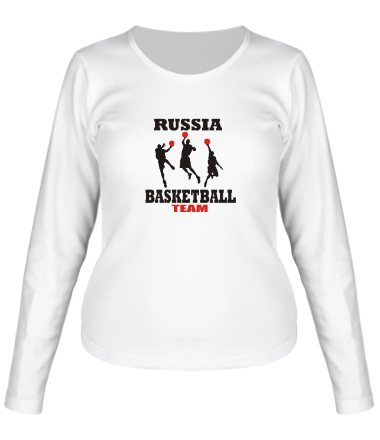 Женская футболка длинный рукав Русский баскетбол